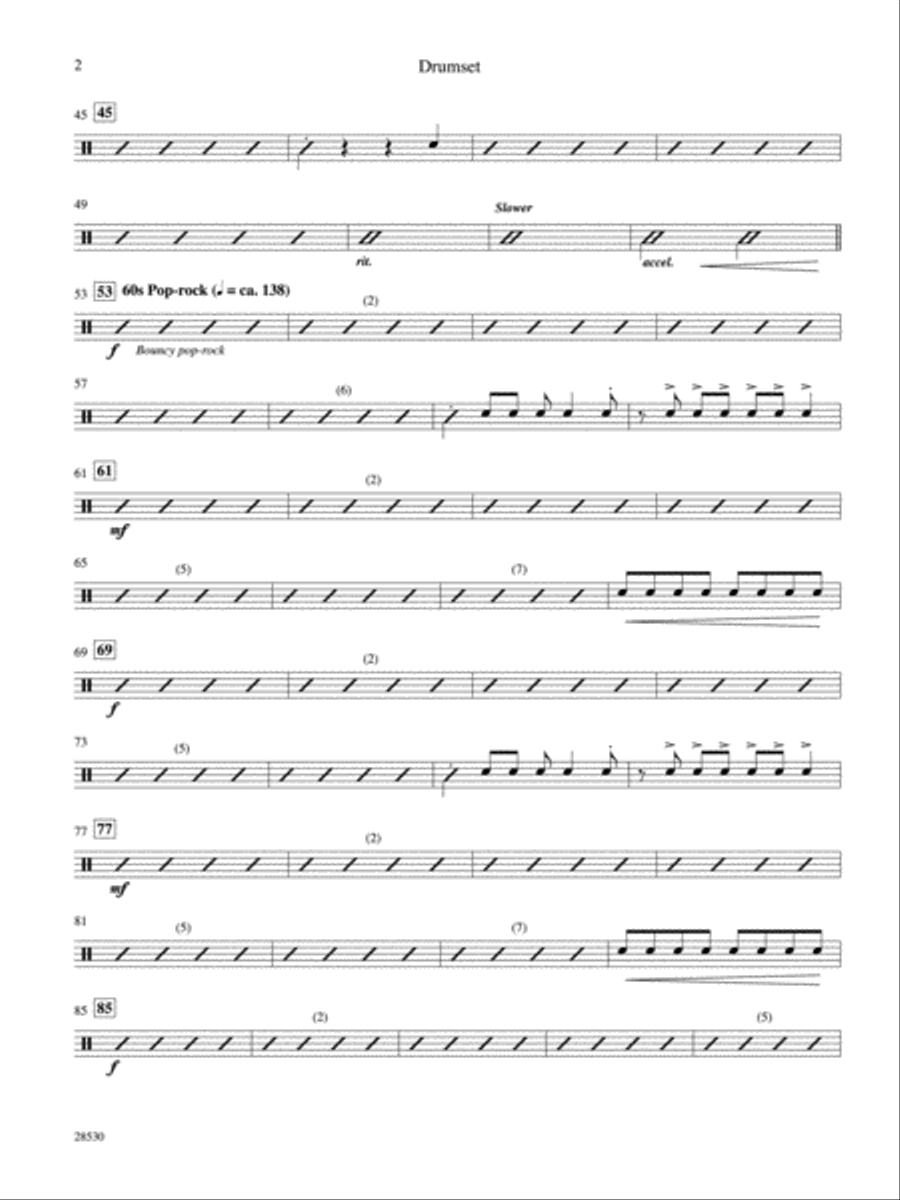 '60s Chicks (A Medley): Drums Drums scores gallery preview page 2