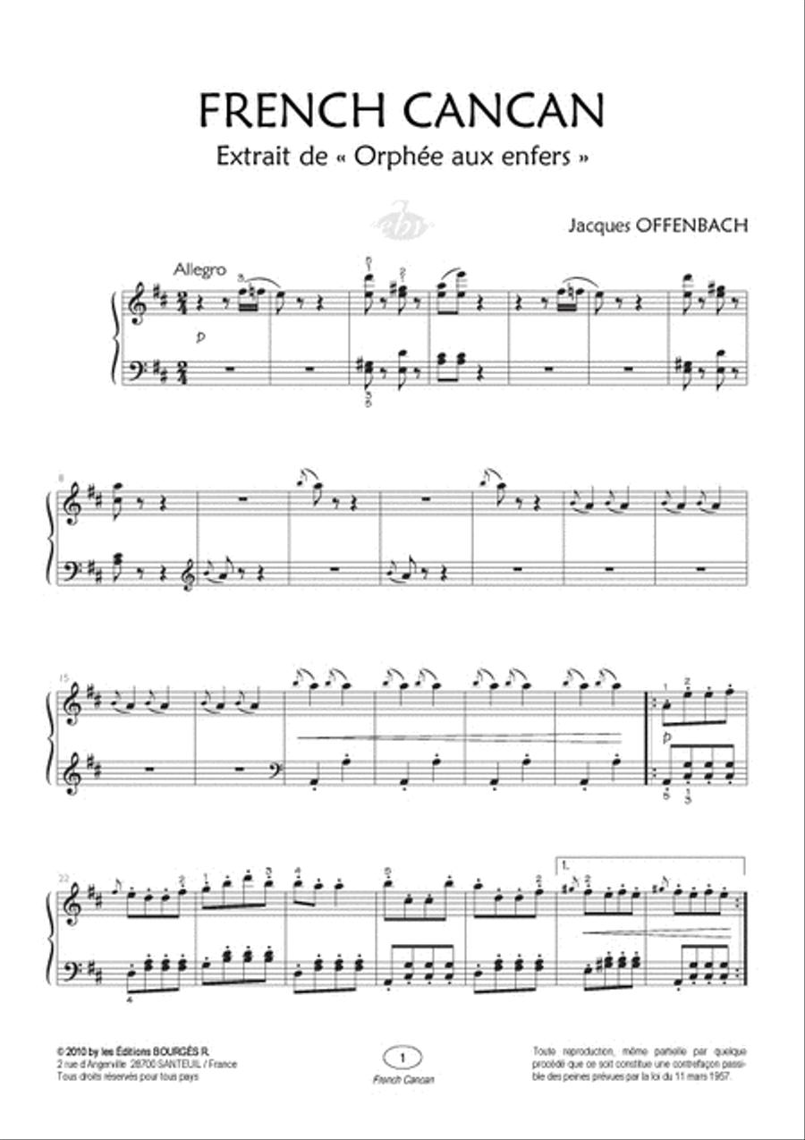 French Cancan (Collection Anacrouse) Piano Solo scores gallery preview page 2