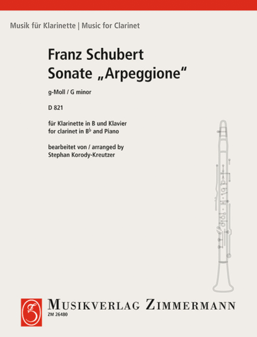 Sonata G minor ”Arpeggione Clarinet Solo scores gallery preview page 1