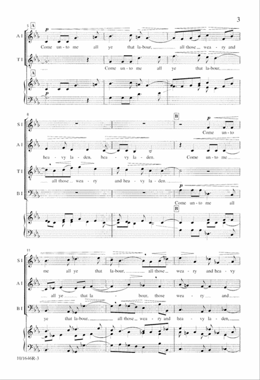 Come Unto Me All Ye That Labour 4-Part scores gallery preview page 3