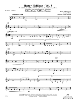 Happy Holidays---Vol. 3: 2nd B-flat Clarinet