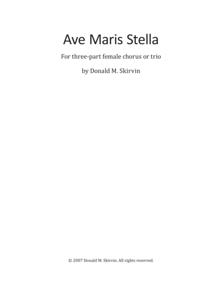 Ave Maris Stella (SSA a cappella) image number null