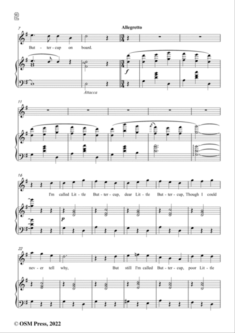 Sullivan-I'm called little buttercup,from H.M.S. Pinafore,in G Major Voice scores gallery preview page 4