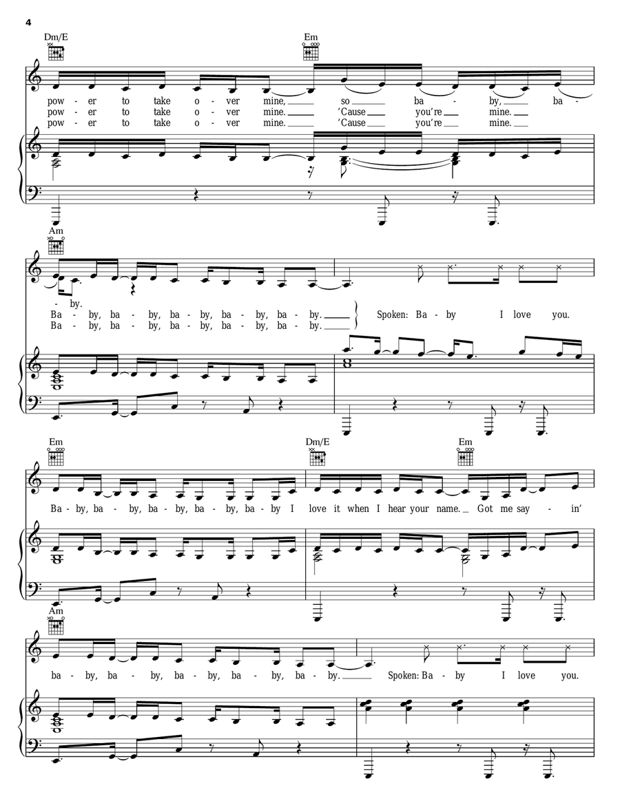 Baby Baby Piano, Vocal, Guitar scores gallery preview page 4