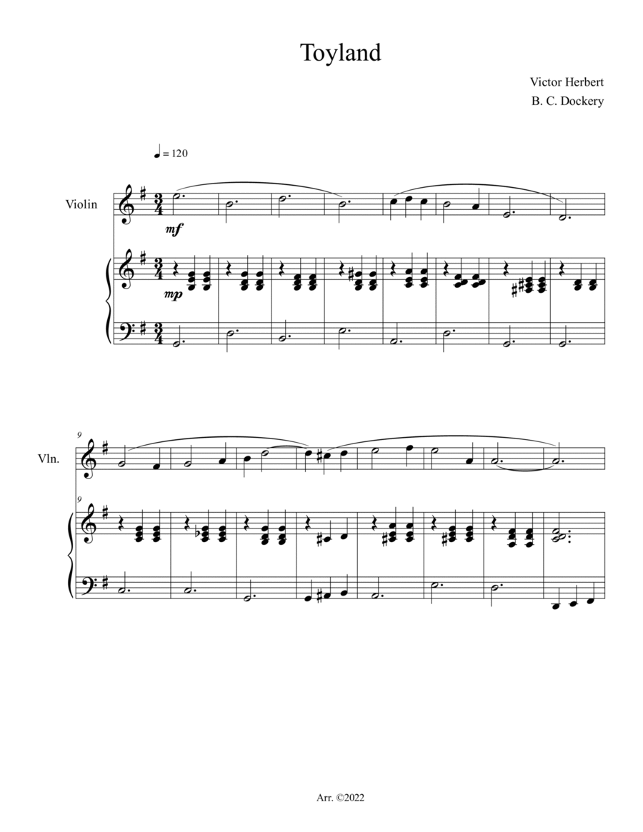 Toyland (Violin Solo with Piano Accompaniment) Violin Solo scores gallery preview page 1
