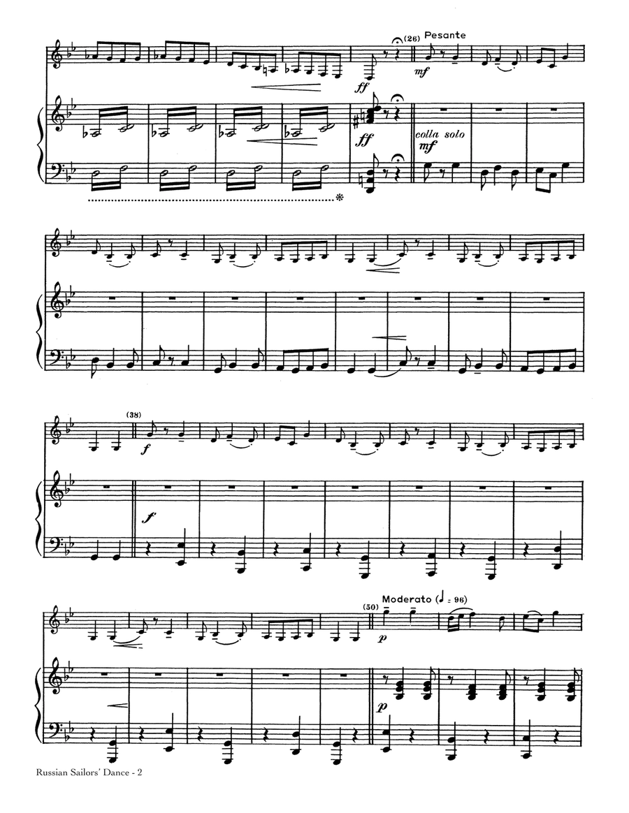 Russian Sailors' Dance Clarinet Solo scores gallery preview page 2