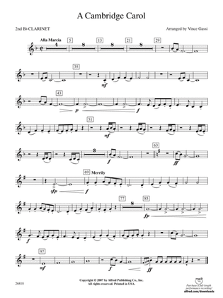 A Cambridge Carol: 2nd B-flat Clarinet