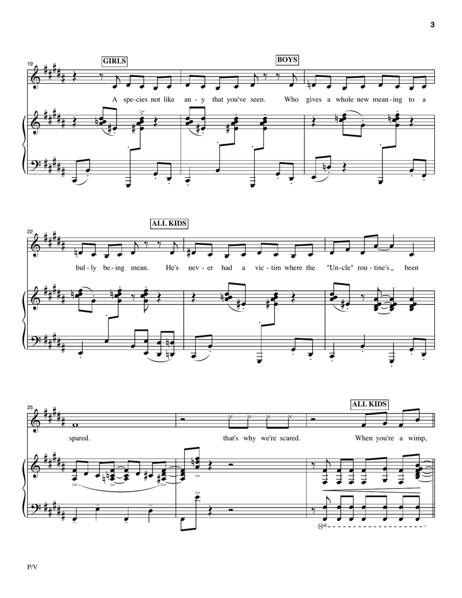 When You're A Wimp Piano, Vocal scores gallery preview page 3