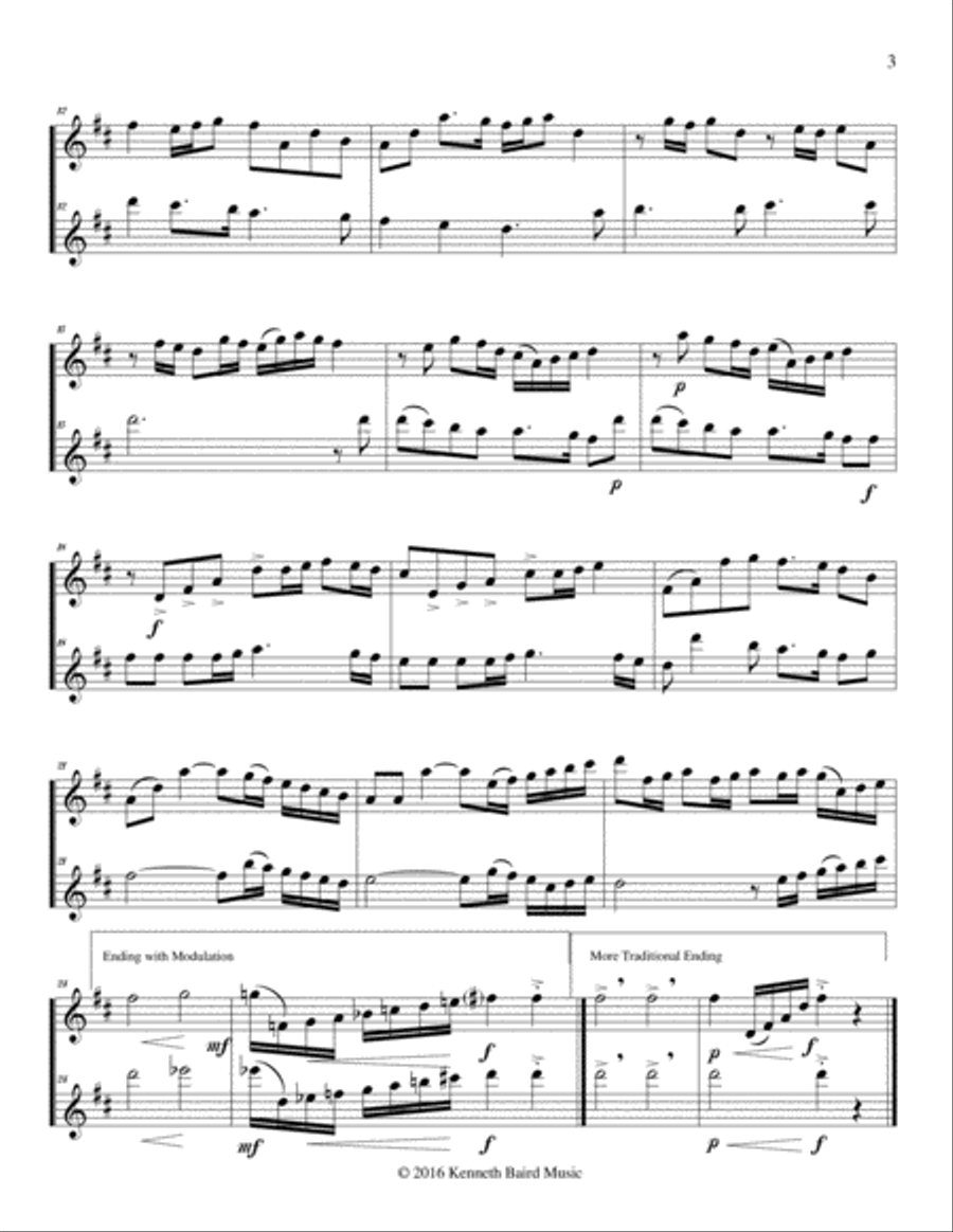 Five More Christmas Duets for Saxophones or Oboes Woodwind Duet scores gallery preview page 3