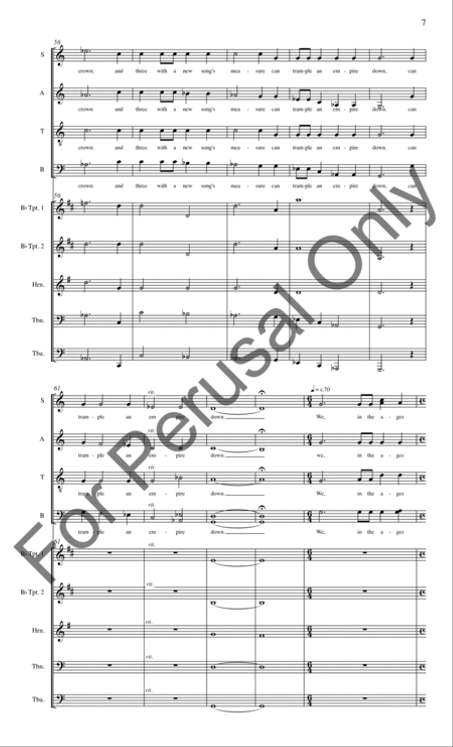 We Are The Music Makers (Brass Quintet Score/Parts) Choir scores gallery preview page 8