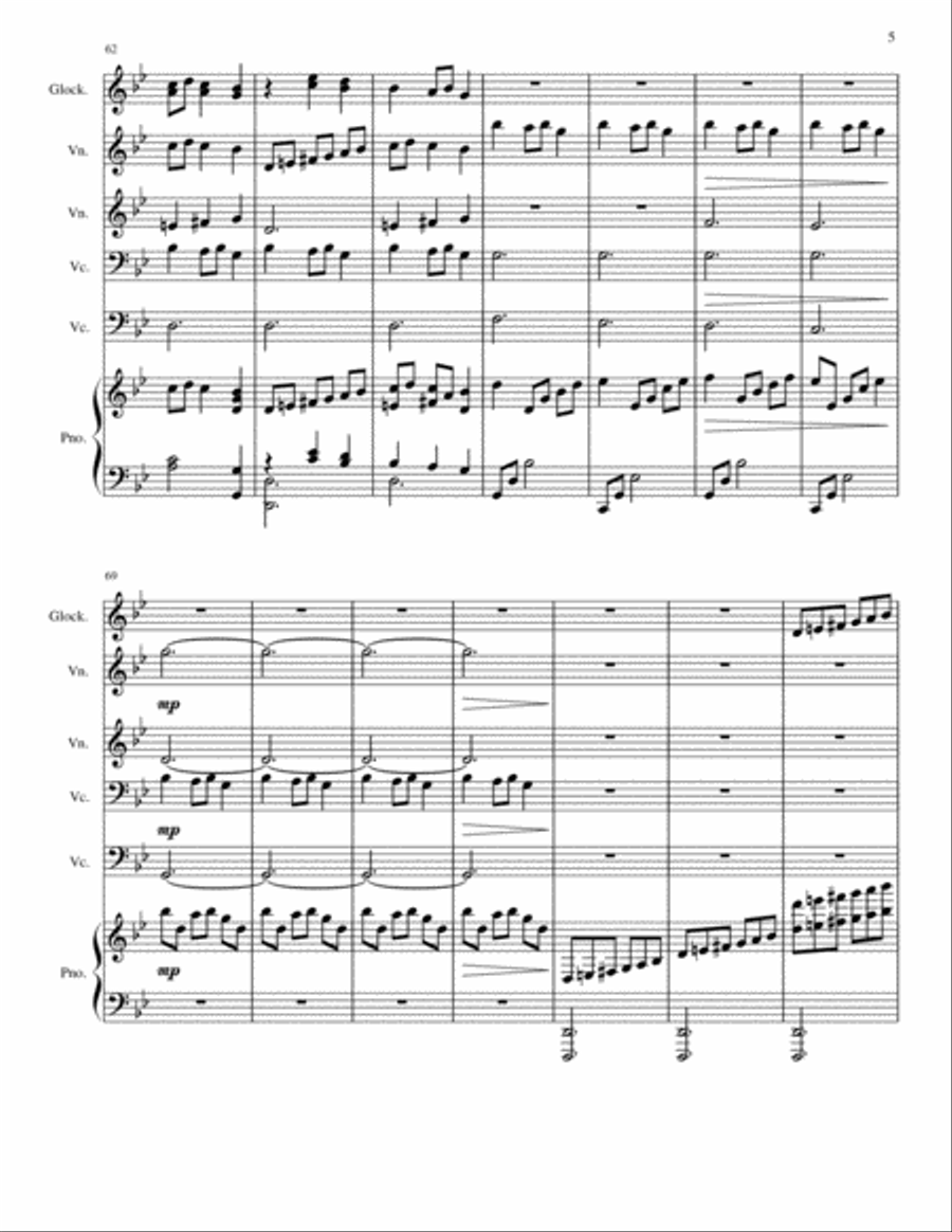 Carol of the Bells Piano Trio scores gallery preview page 5