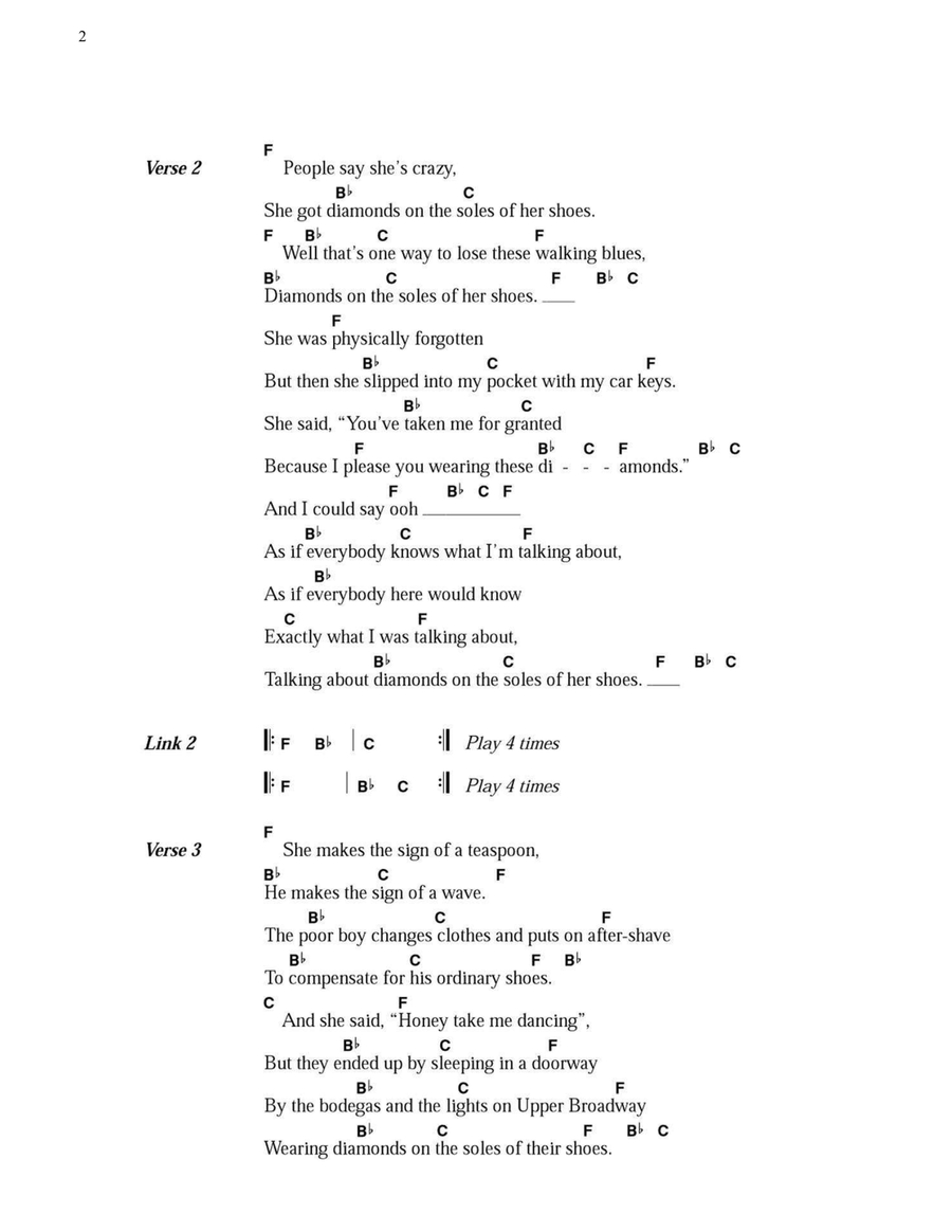 Diamonds On The Soles Of Her Shoes Acoustic Guitar scores gallery preview page 2