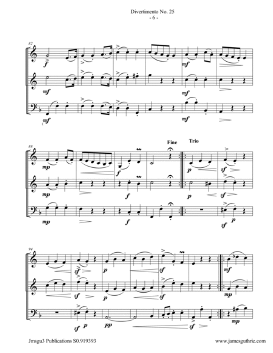 Haydn: Three Brass Trios Brass Trio scores gallery preview page 6