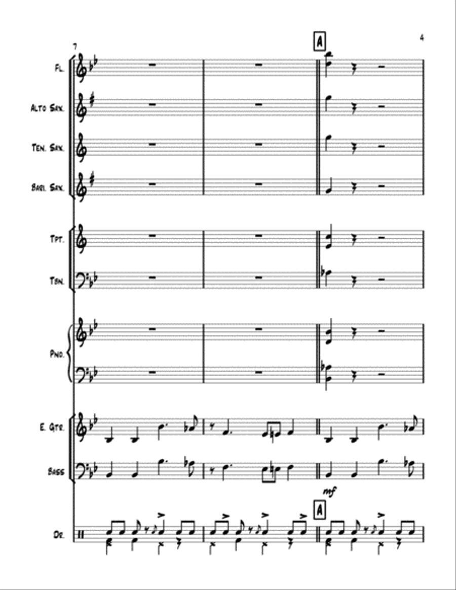 No Good Groove (for mix and match jazz ensemble, or big band) Jazz Ensemble scores gallery preview page 5