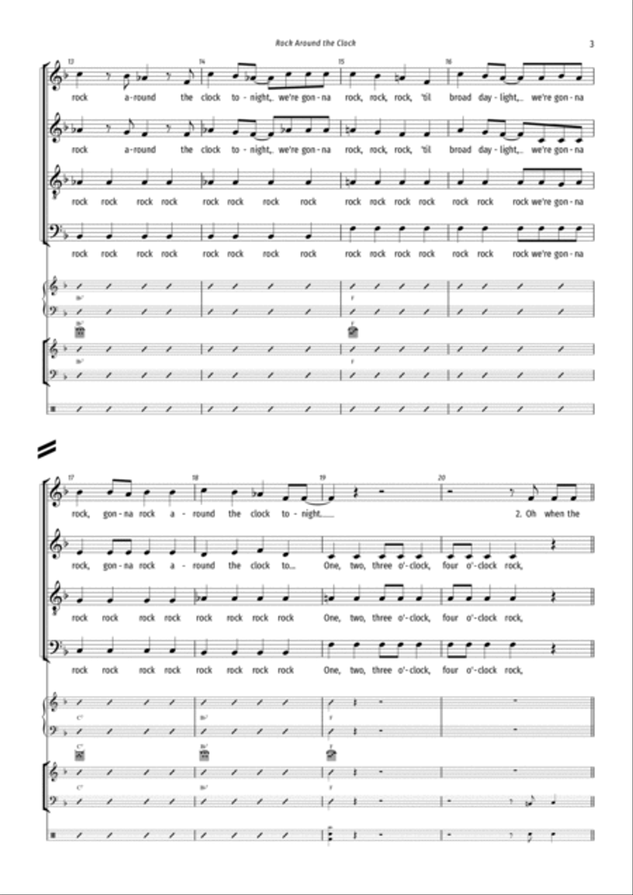 Rock Around The Clock 4-Part scores gallery preview page 3