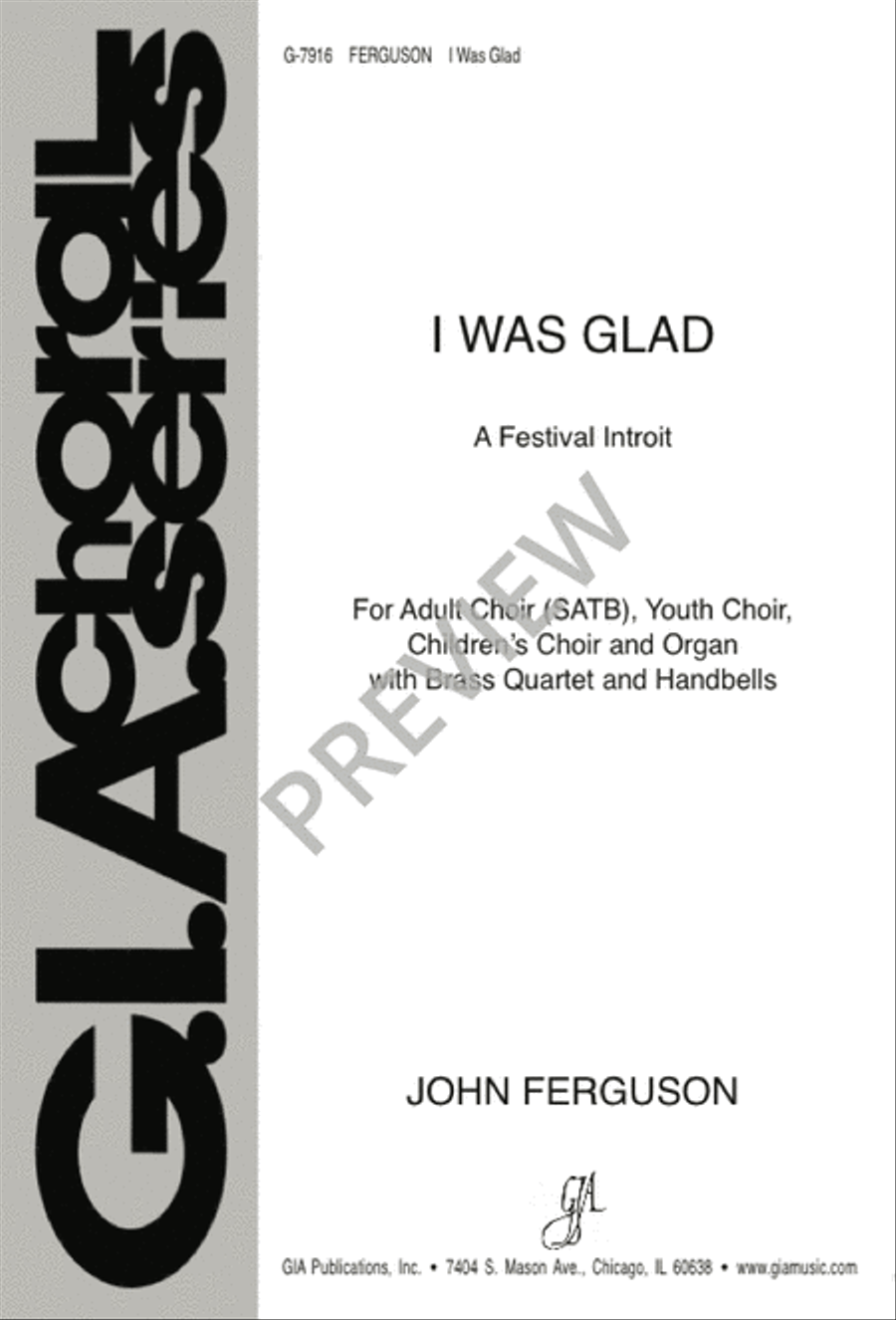 I Was Glad 4-Part scores gallery preview page 1