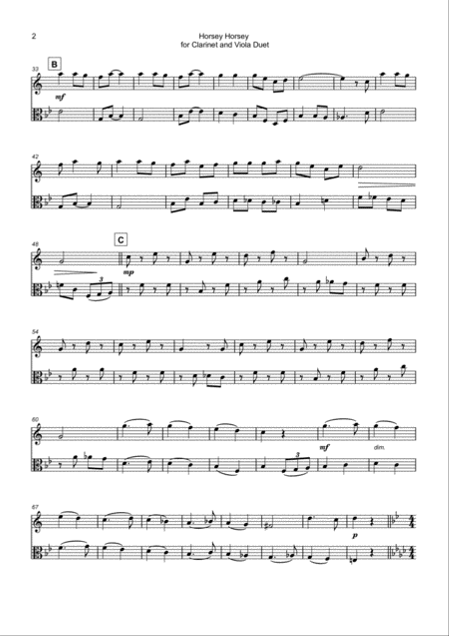 Horsey Horsey Clarinet scores gallery preview page 3