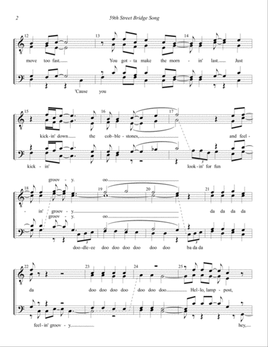 The 59th Street Bridge Song (feelin' Groovy) TTBB scores gallery preview page 2