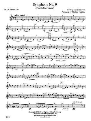 Symphony No. 9 (Fourth Movement): 2nd B-flat Clarinet