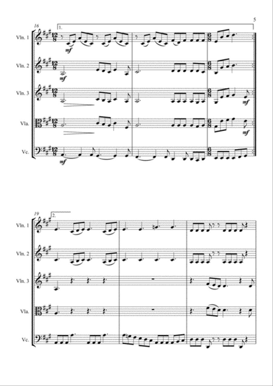 Somebody To Love Somebody To Love String Quartet scores gallery preview page 5