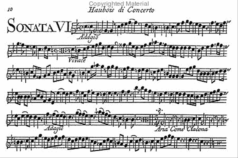 XII sonatas for concert oboe c.1712 Bassoon scores gallery preview page 3