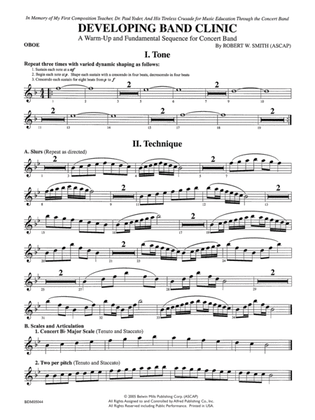 Developing Band Clinic (A Warm-Up and Fundamental Sequence for Concert Band): Oboe