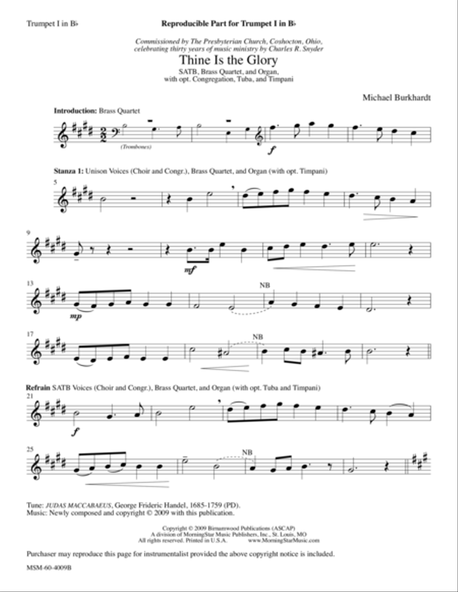 Thine Is the Glory Choir scores gallery preview page 1