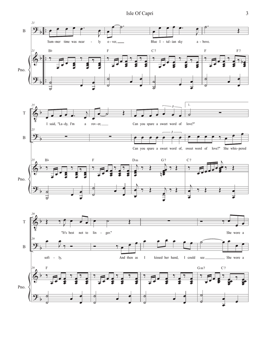 Isle Of Capri Isle Of Capri Tenor Voice scores gallery preview page 3