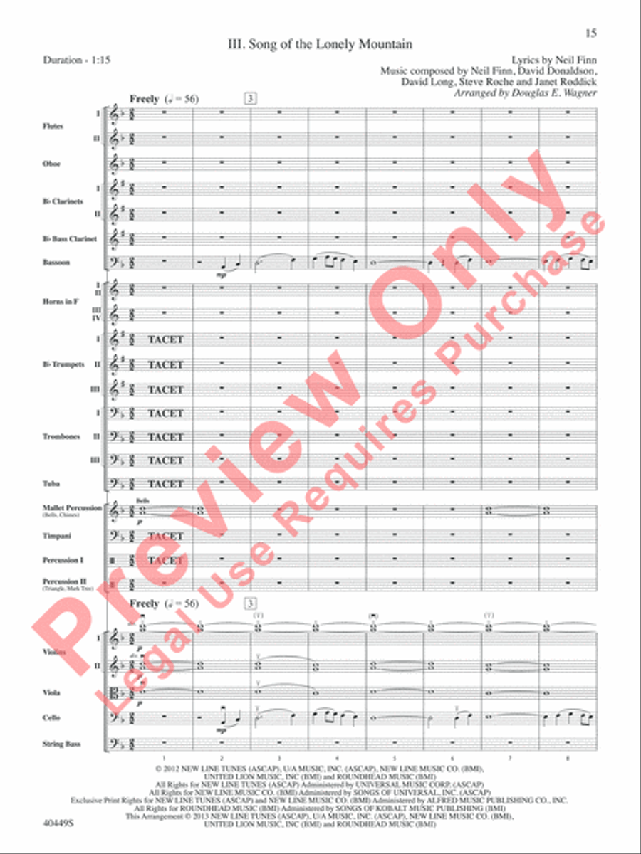 The Hobbit: An Unexpected Journey, Suite from Full Orchestra scores gallery preview page 16
