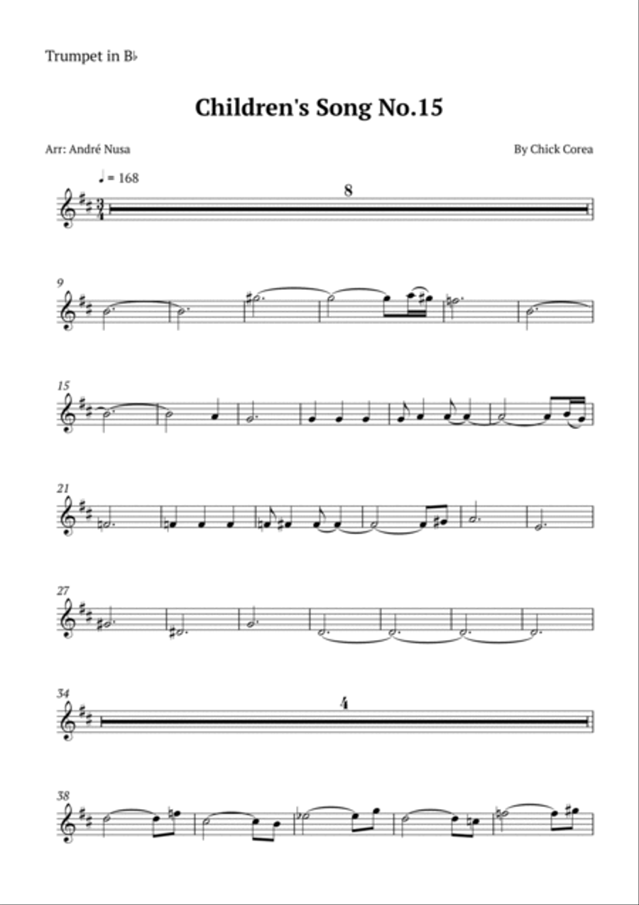 Children's Song No. 15 Trumpet Duet scores gallery preview page 4