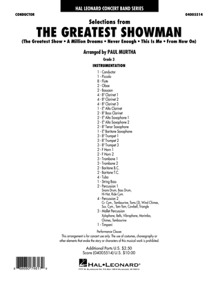Selections from The Greatest Showman (arr. Paul Murtha) - Conductor Score (Full Score)
