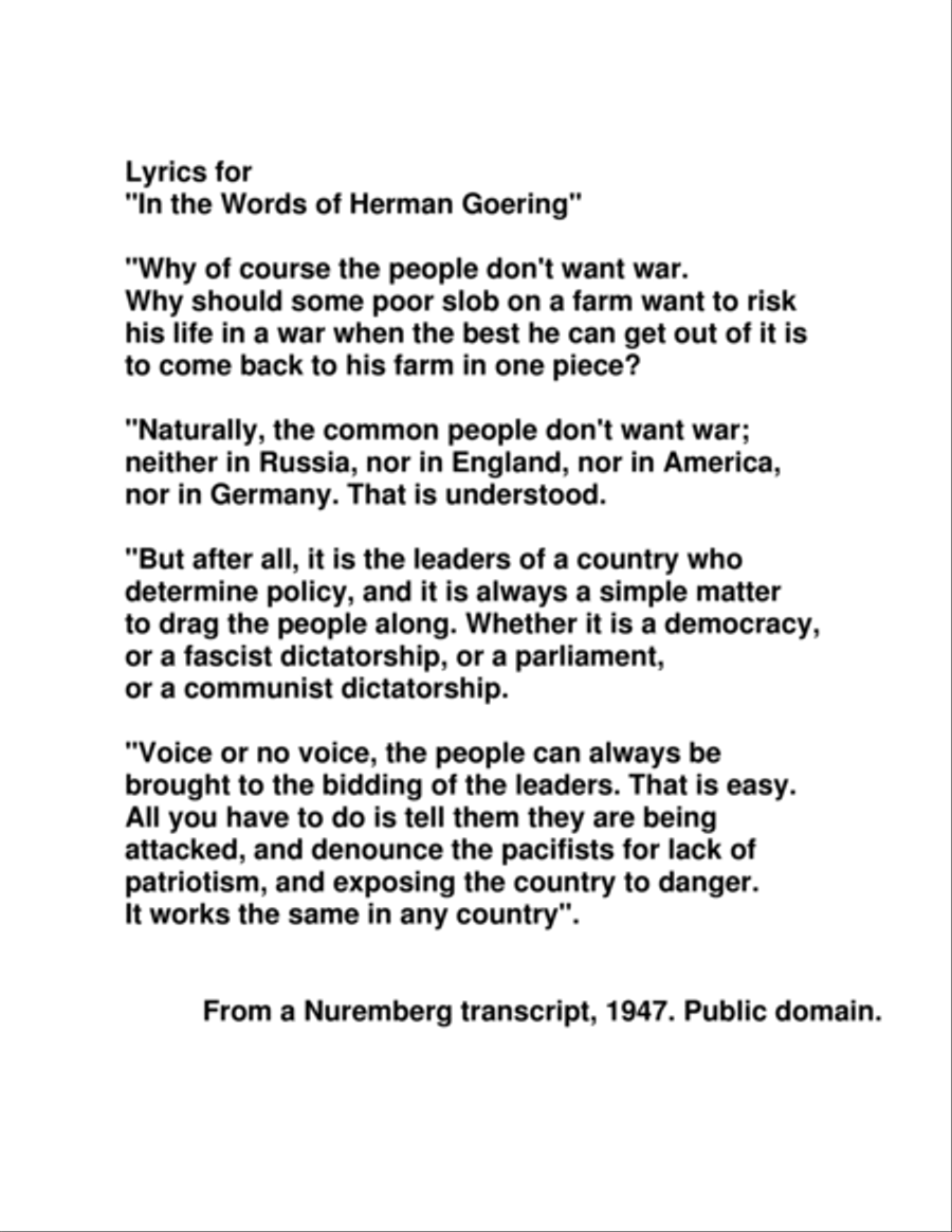 In The Words of Herman Goering Small Ensemble scores gallery preview page 2