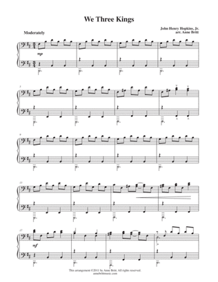 We Three Kings (intermediate piano solo)