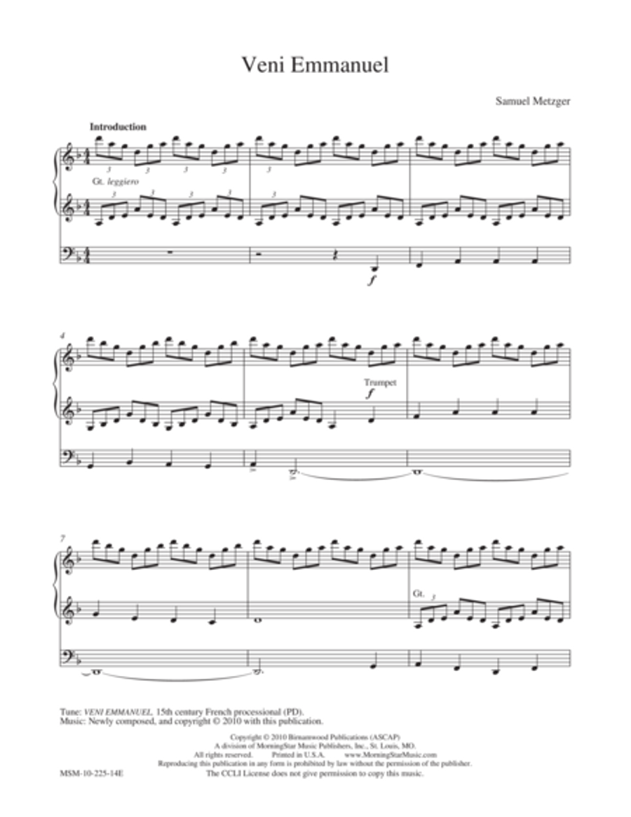 Veni Emmanuel Choir scores gallery preview page 1