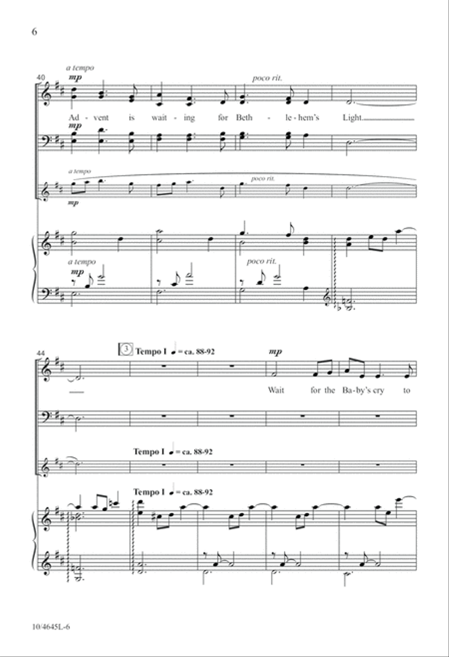 Waiting for Bethlehem's Light 4-Part scores gallery preview page 6