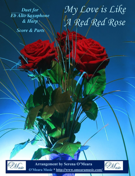 My Love Is Like A Red, Red Rose, Duet for Eb Alto Saxophone & Harp image number null
