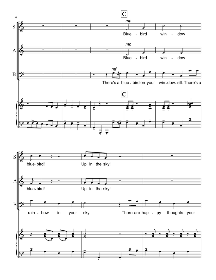 There's A Bluebird On Your Windowsill 3-Part scores gallery preview page 6