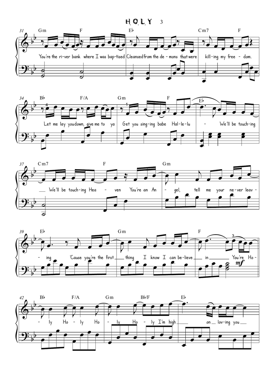 H.O.L.Y. Piano, Vocal scores gallery preview page 3