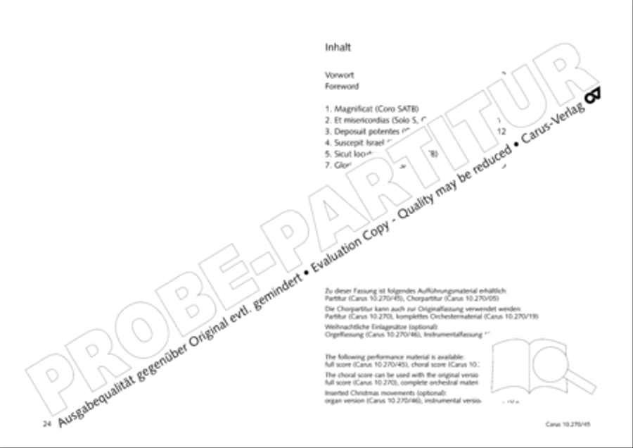 Magnificat in B 4-Part scores gallery preview page 25