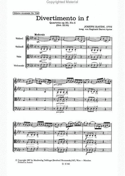 Streichquartett f-moll op. 20/5