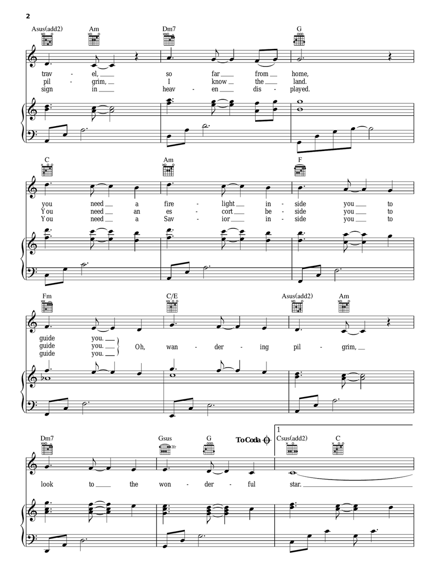 Wandering Pilgrim Wandering Pilgrim Piano, Vocal, Guitar scores gallery preview page 2