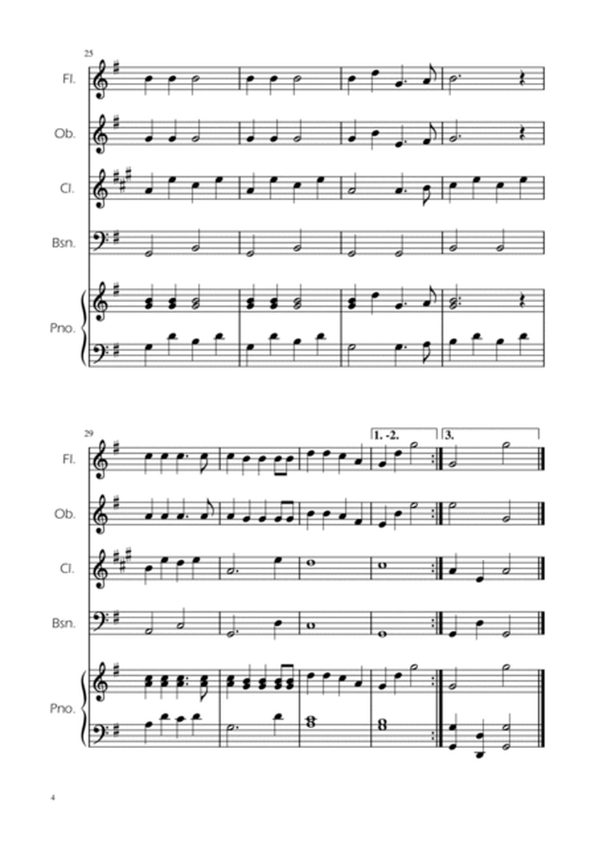 Jingle Bells - Woodwind Quartet w/ Piano image number null