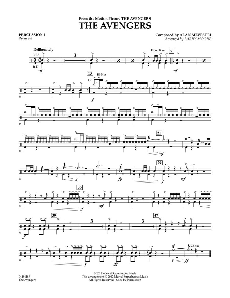 The Avengers (Main Theme) (arr. Larry Moore) - Percussion 1