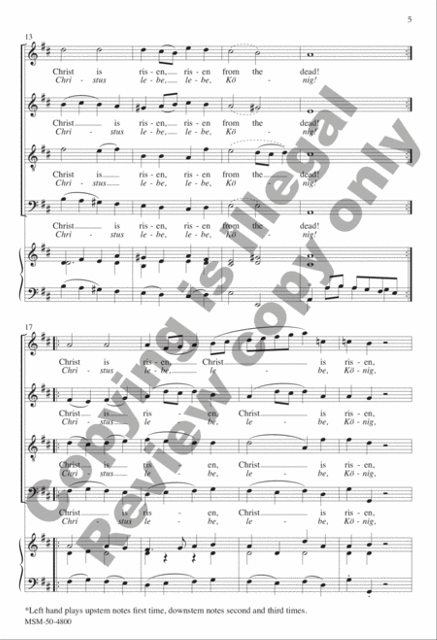 Christ Is Risen/Christus lebe, lebe, König (Choral Score) 4-Part scores gallery preview page 5
