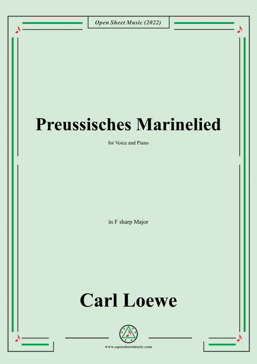 Loewe-Preussisches Marinelied,in F sharp Major,for Voice and Piano Voice Solo scores gallery preview page 1