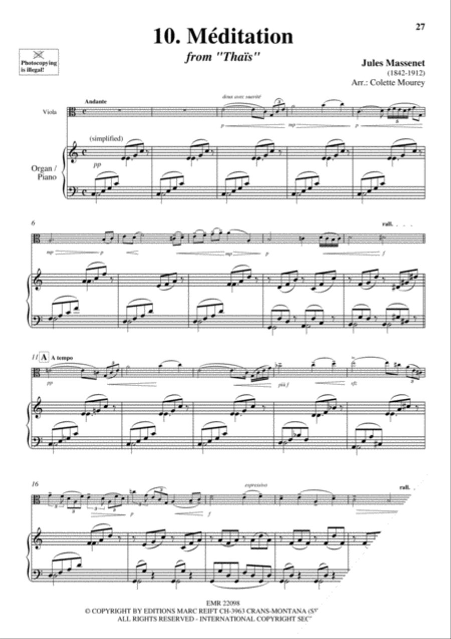 20 Greatest Meditations Piano Accompaniment scores gallery preview page 12