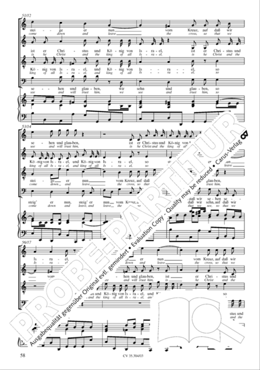 St. Mark Passion (Markus-Passion) 4-Part scores gallery preview page 59