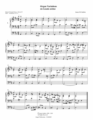 Guthrie: Organ Variations on Lauda Anima