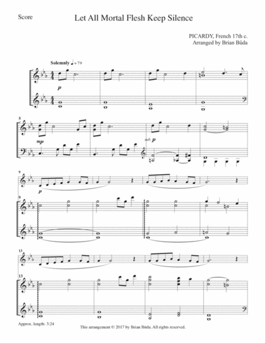 Let All Mortal Flesh Keep Silence - Cello solo Piano scores gallery preview page 2