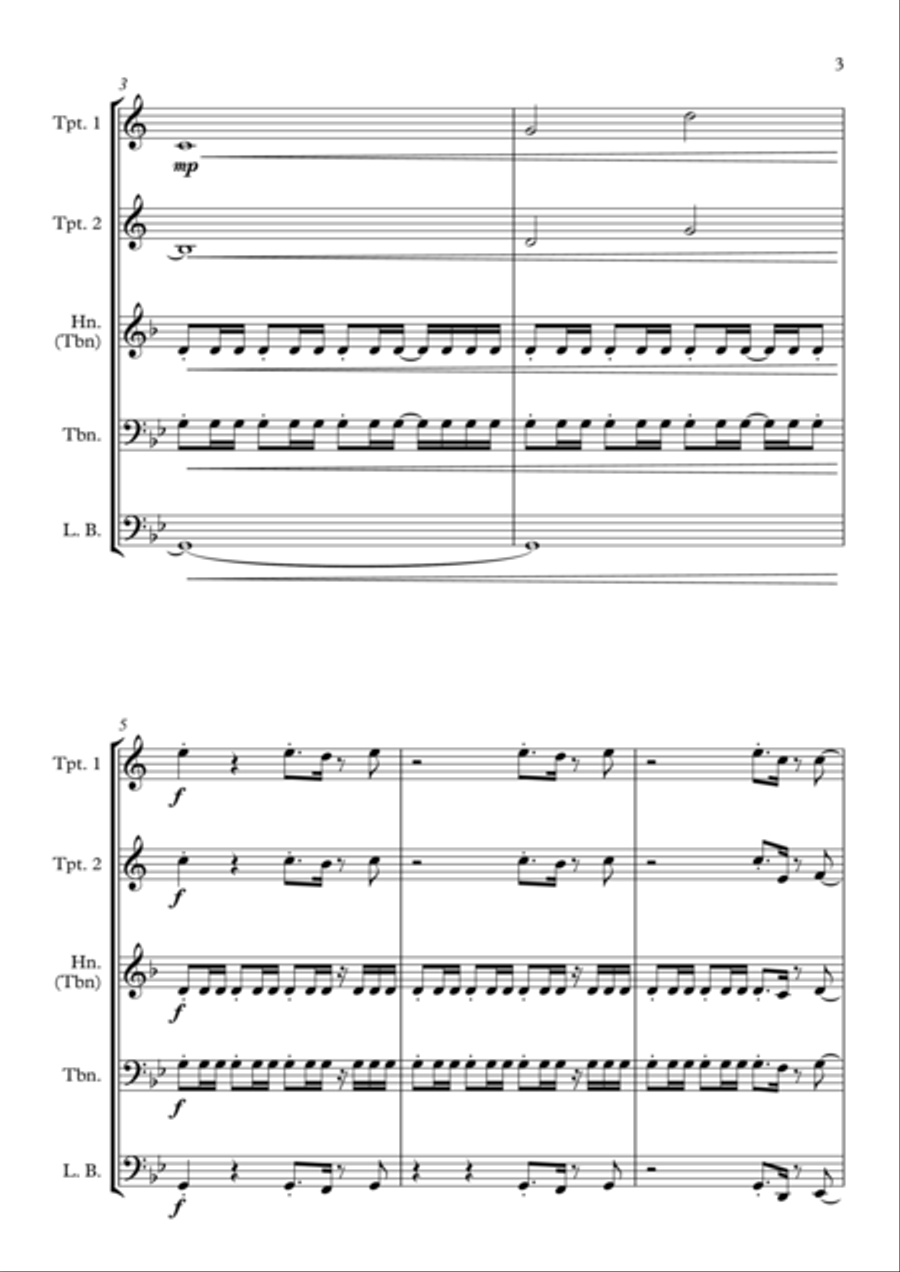 Eye Of The Tiger Brass Quartet scores gallery preview page 3